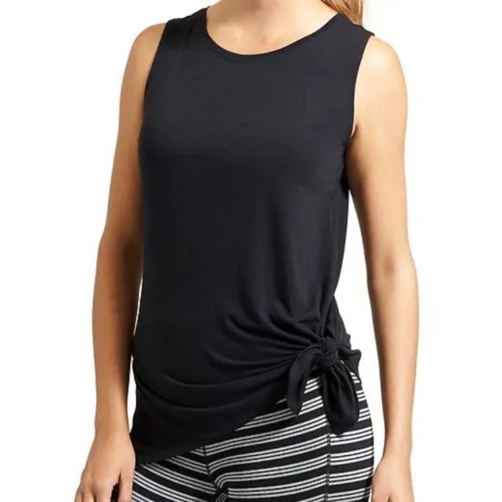 Athleta side slit black tank - small